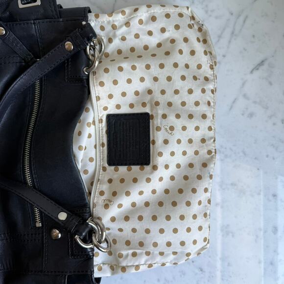 Coach Black Leather Shoulder Bag Peyton 14522 – Chain Strap Y2K Carryall - Picture 9 of 16